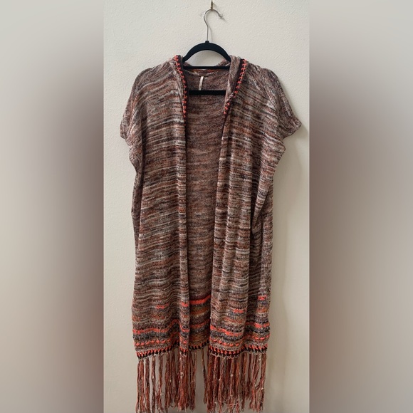 SZ S/P Free People Multi Color Maxi Sweater - Picture 3 of 9